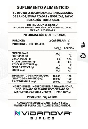 Ashwagandha + Magnesio™- 1000mg 60 CAPS